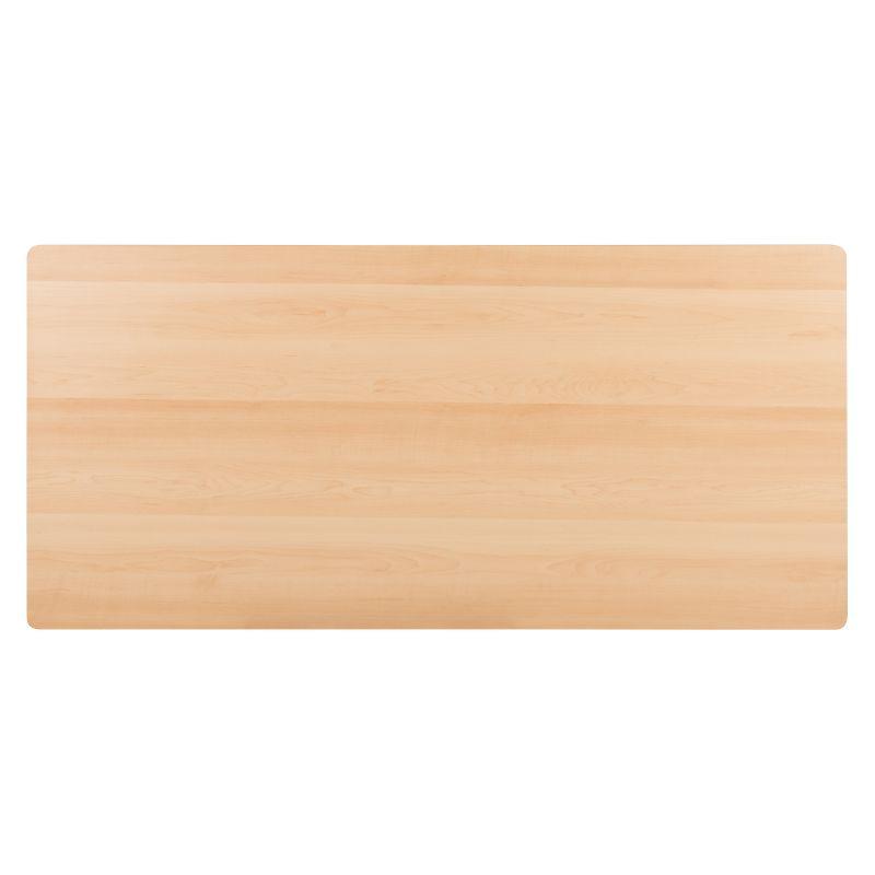 Emma and Oliver Maple Desk with Three Drawer Single Pedestal and Pull-Out Keyboard Tray