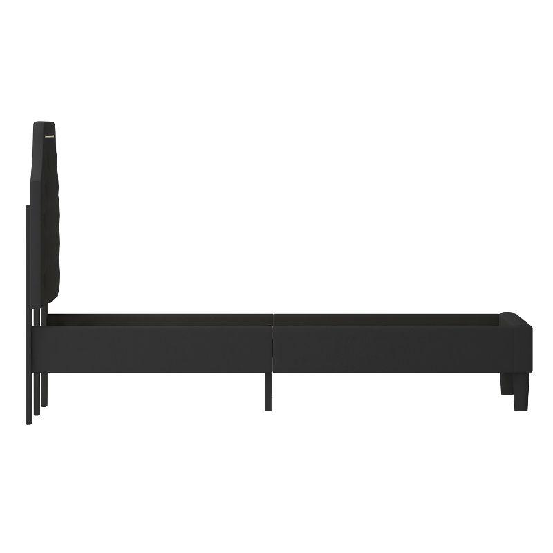 Flash Furniture Brighton Queen Size Tufted Upholstered Platform Bed in Black Fabric