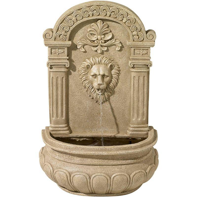 John Timberland Lion Face Rustic Outdoor Wall Water Fountain 31" Regal for Yard Garden Patio Home Deck Porch House Exterior Balcony Roof Relaxation