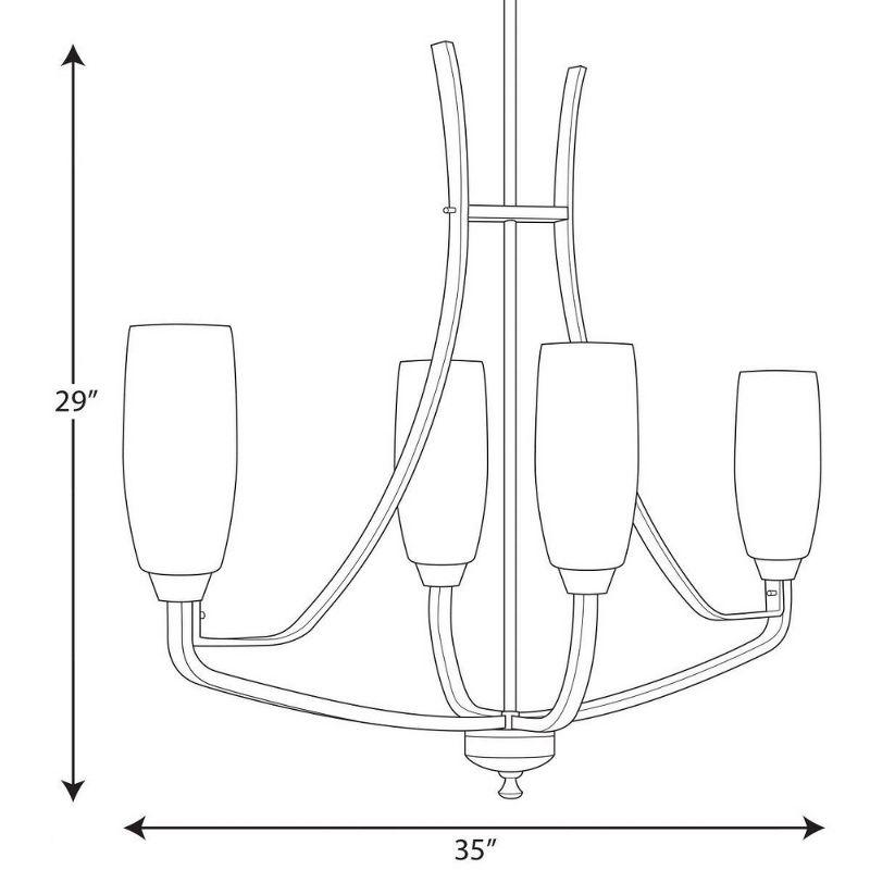 Progress Lighting Wisten Collection, 4-Light Linear Chandelier, Brushed Nickel, Tulip-Shaped Glass Shades