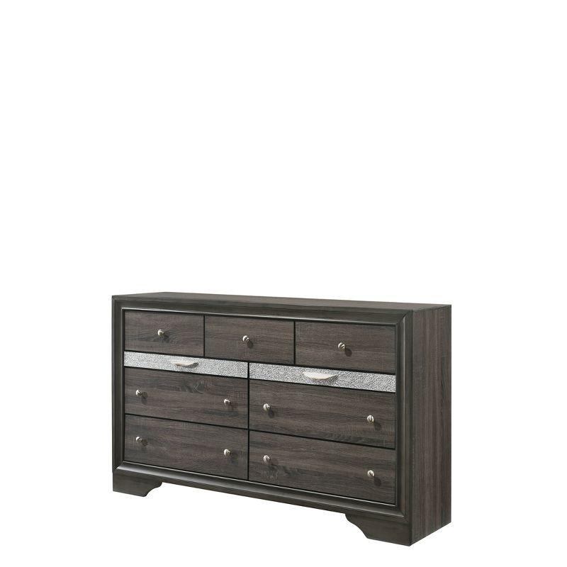 63" Naima Dresser Gray - Acme Furniture: 9-Drawer Storage, Jewelry Compartment, Felt Lined, Metal Glides