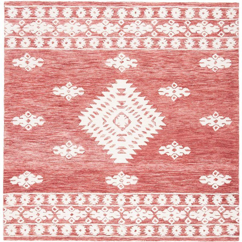 Aspen APN550 Hand Tufted Indoor Area Rug - Rust/Ivory - 7'x7' - Safavieh