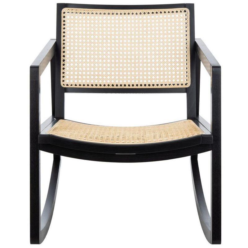 Perth 23'' Black & Natural Rattan Contemporary Glider Chair