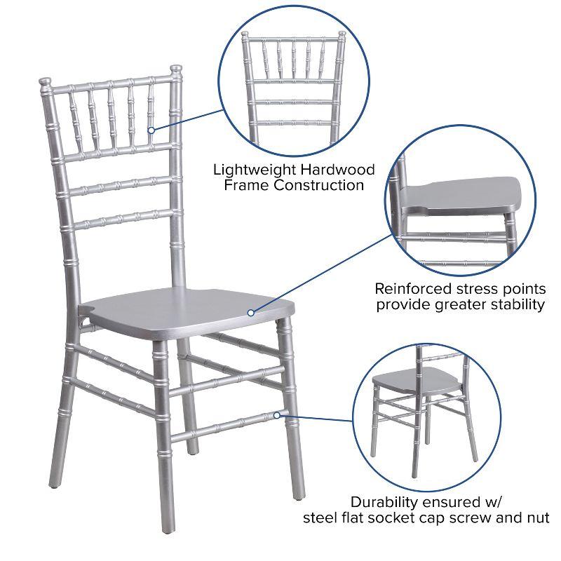 Flash Furniture HERCULES Series Silver Wood Chiavari Chair