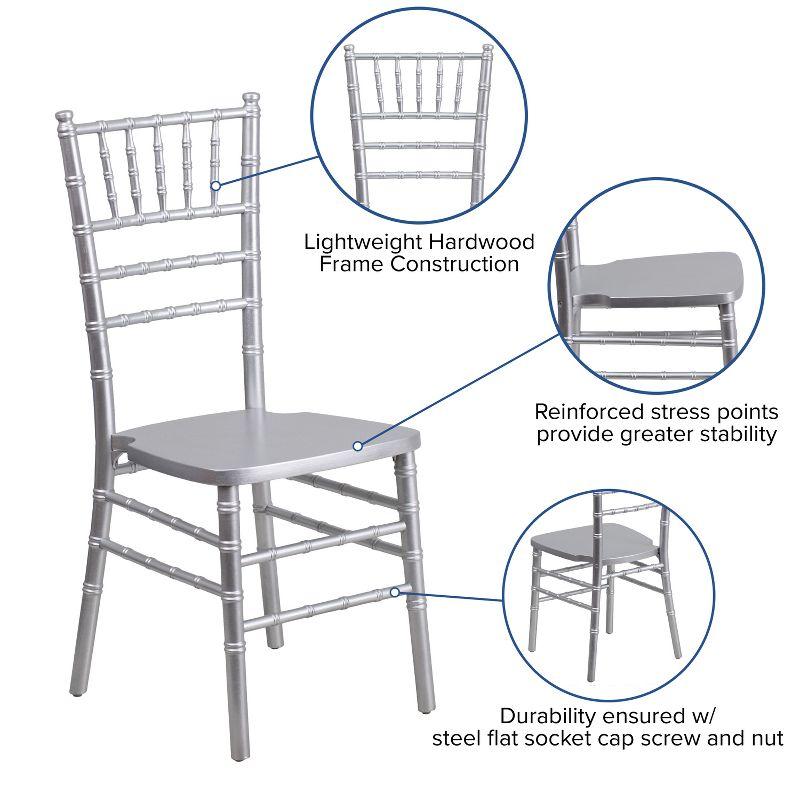 Elegant Silver Wood Chiavari Banquet Chair