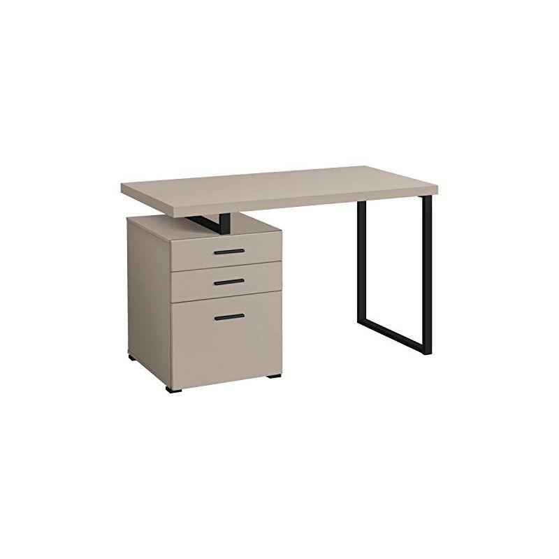Monarch Specialties Computer Desk Home Office Laptop Left Right Set-Up Storage Drawers 48InchL Work Metal Laminate Beige Black Contemporary Modern