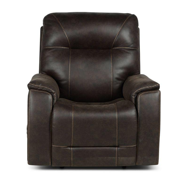 Lexington Power Media Recliner Saddle Brown - Steve Silver Co.: Faux Leather, USB Port, Cup Holder