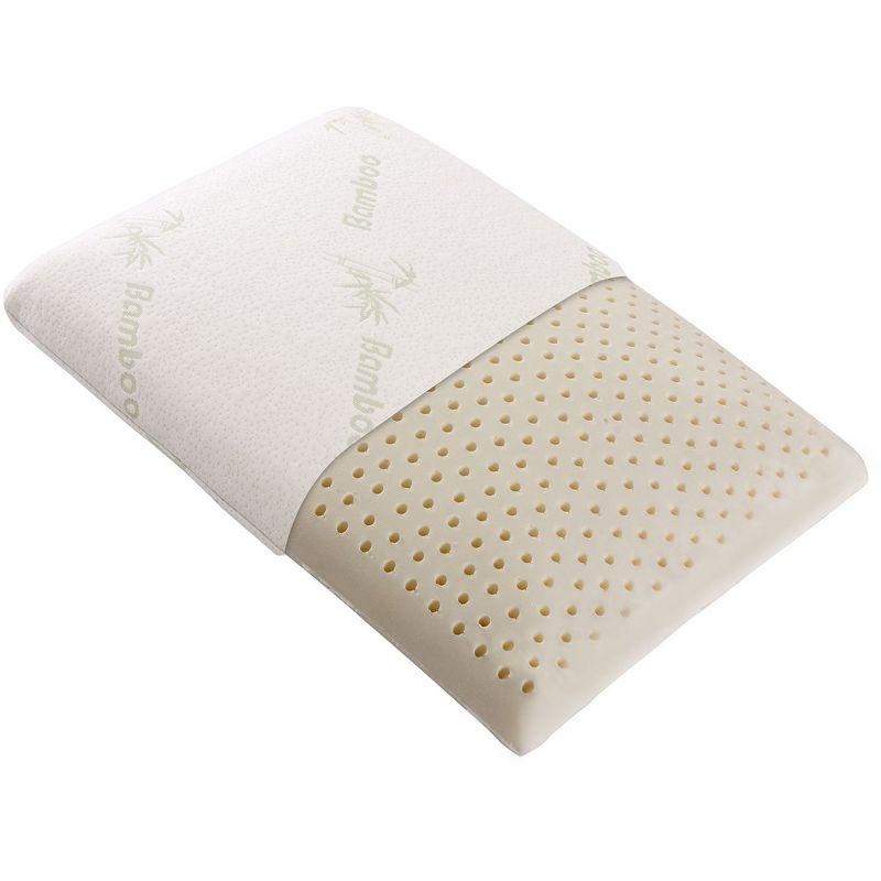 Luxurious White Latex Memory Foam Pillow with Bamboo Cover