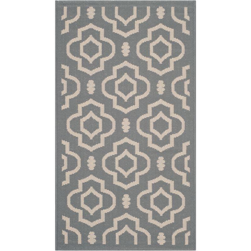 Courtyard CY6926 Power Loomed Indoor and Outdoor Accent Rug - Anthracite/Beige - 2'x3'7" - Safavieh