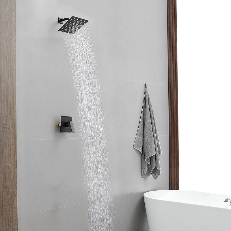 Single Handle 1-Spray Square Shower Faucet Set 2.5 GPM with High Pressure Shower Head