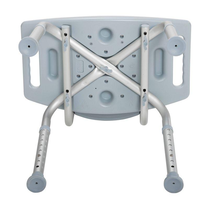 Drive Medical Bathroom Safety Shower Tub Bench Chair with Back, Gray