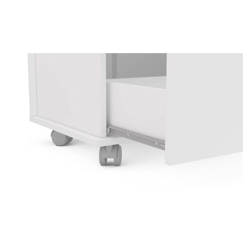 Damasco 2 Drawer File Cabinet White - Polifurniture: Modern Office Storage, Melamine Surface, Compact Design