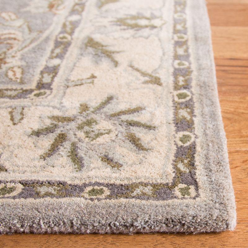 Gray and Beige Hand-Tufted Wool Square Rug