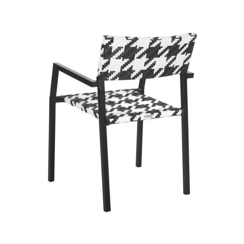 Halden Stackable Chair (Set Of 2) - Indoor/Outdoor - PAT4001 - White/Black - Safavieh