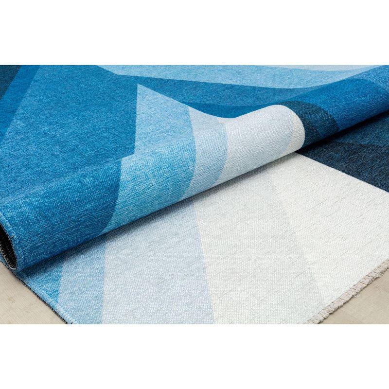 Maisie Modern True Blue Geometric 8' x 10' Area Rug