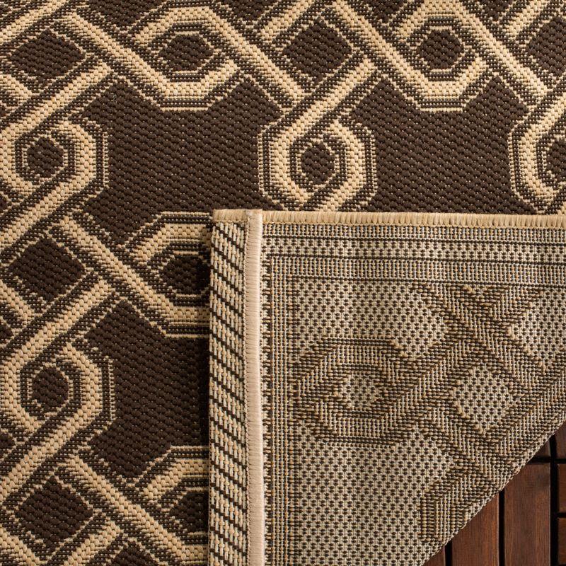 Hand-Knotted Chocolate and Cream Rectangular Viscose Rug