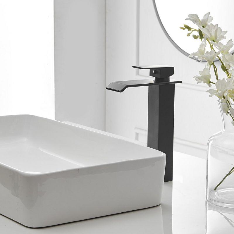 BWE Waterfall Single Hole Single Handle Bathroom Vessel Sink Faucet With Pop-up Drain Assembly