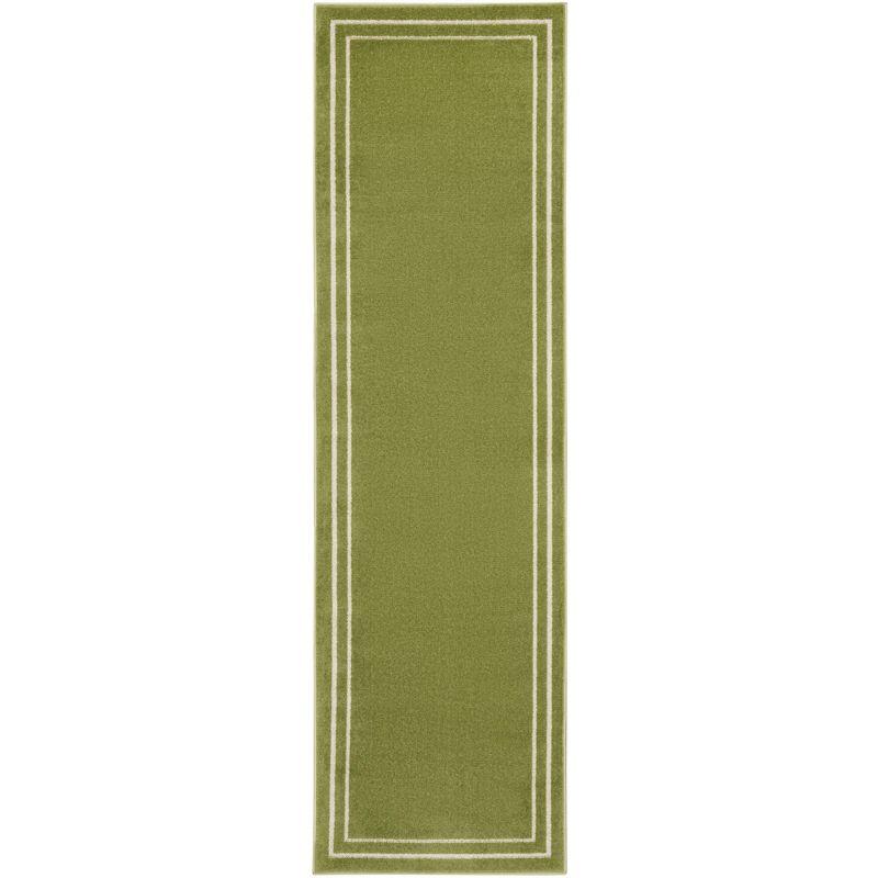 Nourison Essentials 2'2" x 7'6 Green Ivory Contemporary Indoor/Outdoor Rug