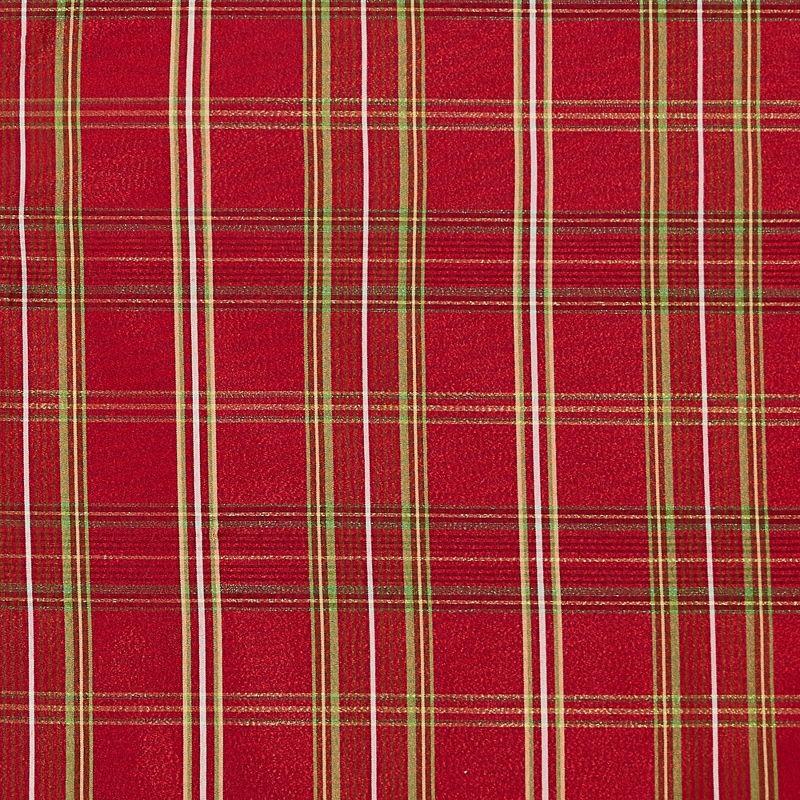 Shimmering Plaid Round Holiday Tree Skirt - Red/Green - Elrene Home Fashions