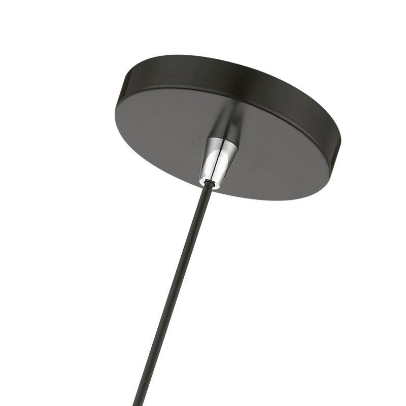 Livex Lighting Andes 1 - Light Pendant in  Shiny Black/Polished Chrome