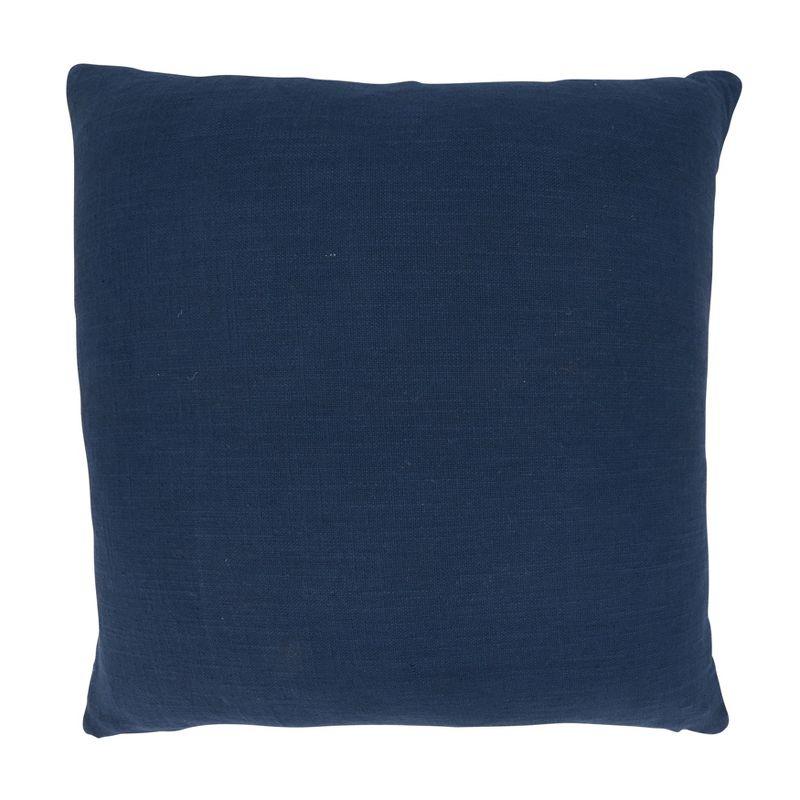 Aqua and Navy Geometric Cotton Throw Pillow Cover 20"