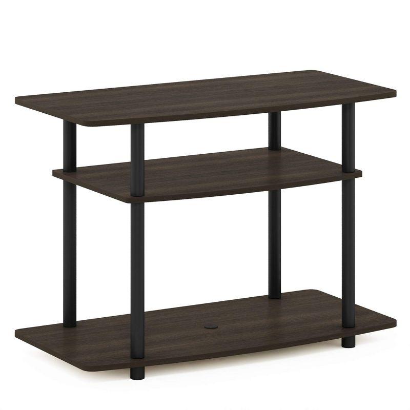 Furinno 3-Tier TV Stand Console Table for TV's up to 32" Media Entertainment Center No Tools Dark Brown/Black