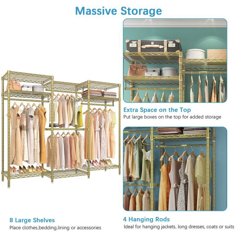 VIPEK V5i Garment Rack Heavy Duty Clothes Rack, Portable Closet Wardrobe Bedroom Armoires Freestanding Clothing Rack, Gold