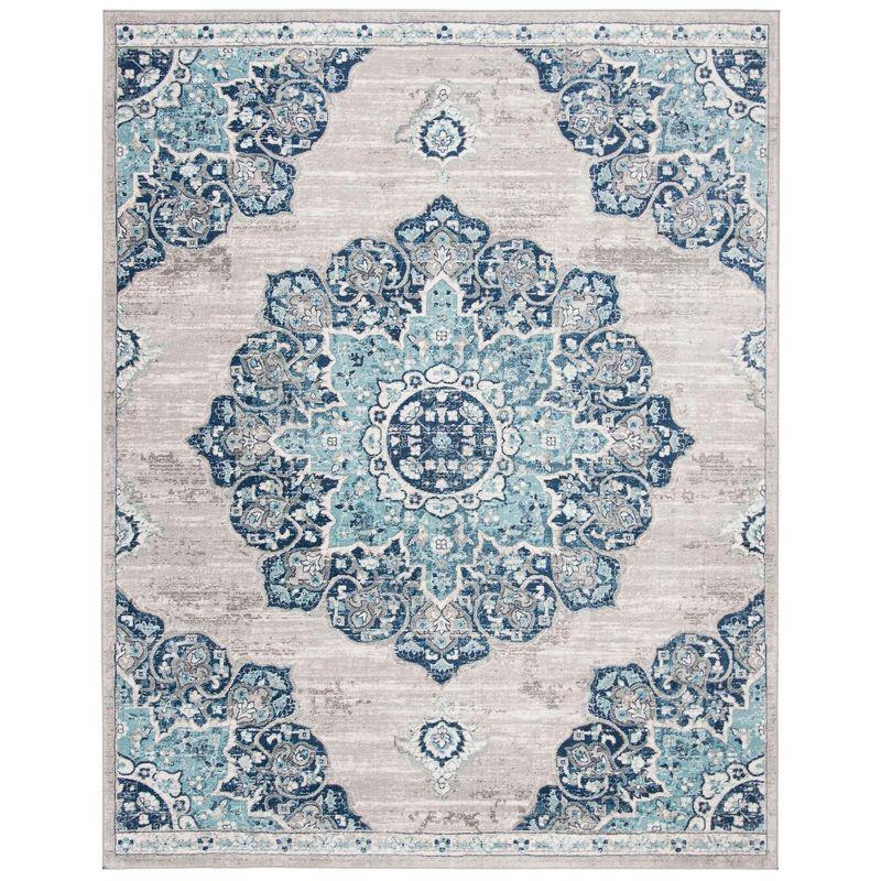 Brentwood BNT849 Power Loomed Area Rug - Navy/Light Grey - 8'x10' - Safavieh.