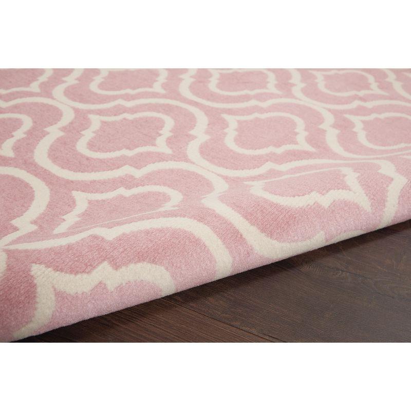 Elegant Pastel Pink 6' x 9' Reversible Hand-Knotted Area Rug