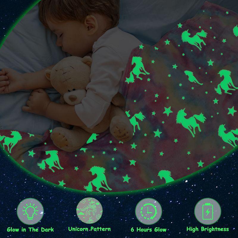 Catalonia Catalonia Glow in The Dark Throw Blanket for Kids