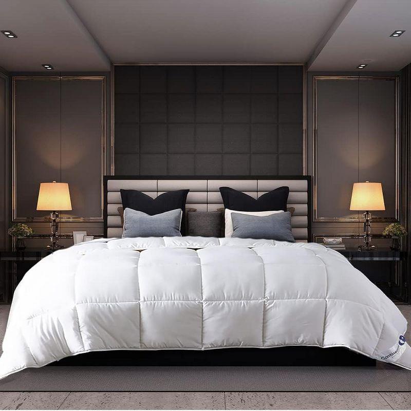 Continental Bedding Serenity 700 Fill Power White Goose Down Summer Weight Comforter Full Size 76 x 86 Inches