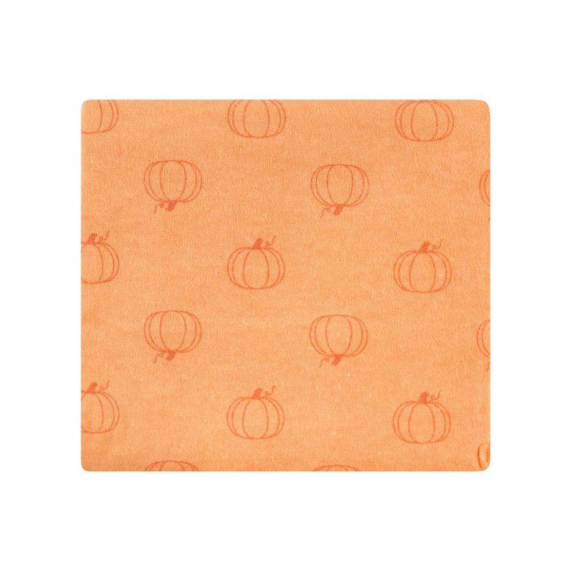 Hudson Baby Infant Girl Cotton Flannel Receiving Blankets, Pumpkin Spice, One Size