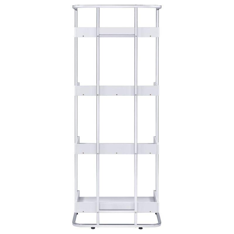 67.5" Ember 4 Shelf Bookcase White High Gloss - Coaster: Laminated, Modern Style, Includes Anti-Tip Hardware
