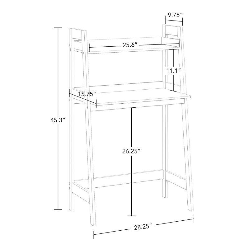 Riverridge Kids Art Table Desk With Ladder Shelf And Open Storage Shelf For Playroom - White