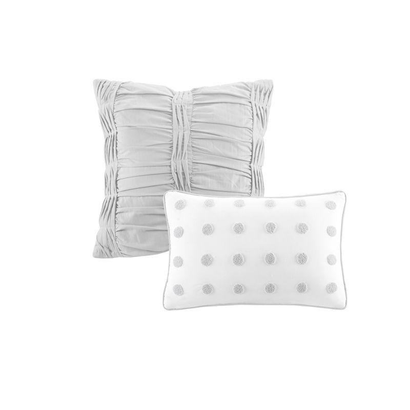 Brooklyn Cotton Jacquard Duvet Cover Set with Euro Shams and Throw Pillows