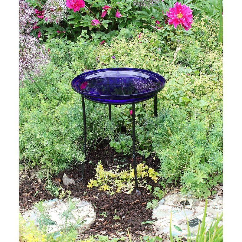 2.5" Reflective Crackle Glass Birdbath Bowl - Alcha Designs