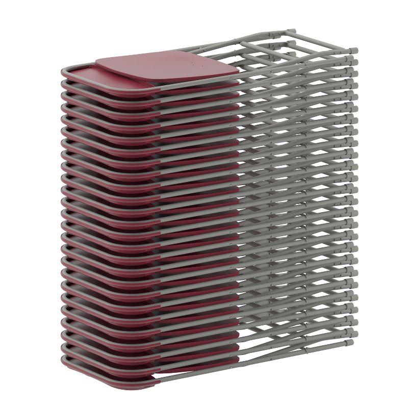 Emma and Oliver Folding Chair - Red Plastic - 4 Pack 650LB Weight Capacity - Event Chair