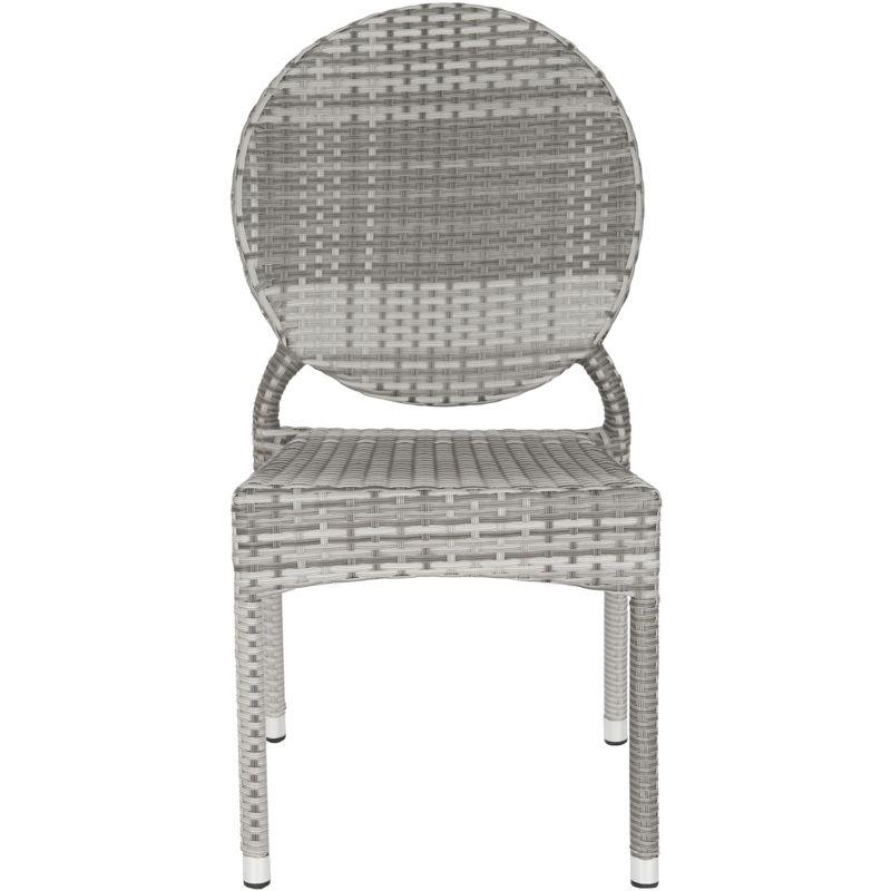 Valdez Indoor Outdoor French Bistro Stacking Side Chair (Set of 2) - Grey - Safavieh.