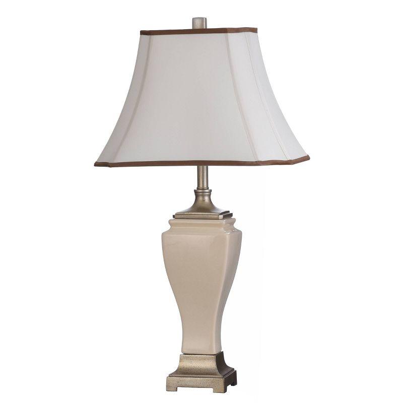 Adjustable Cream Crackle Finish Table Lamp with Bell Shade