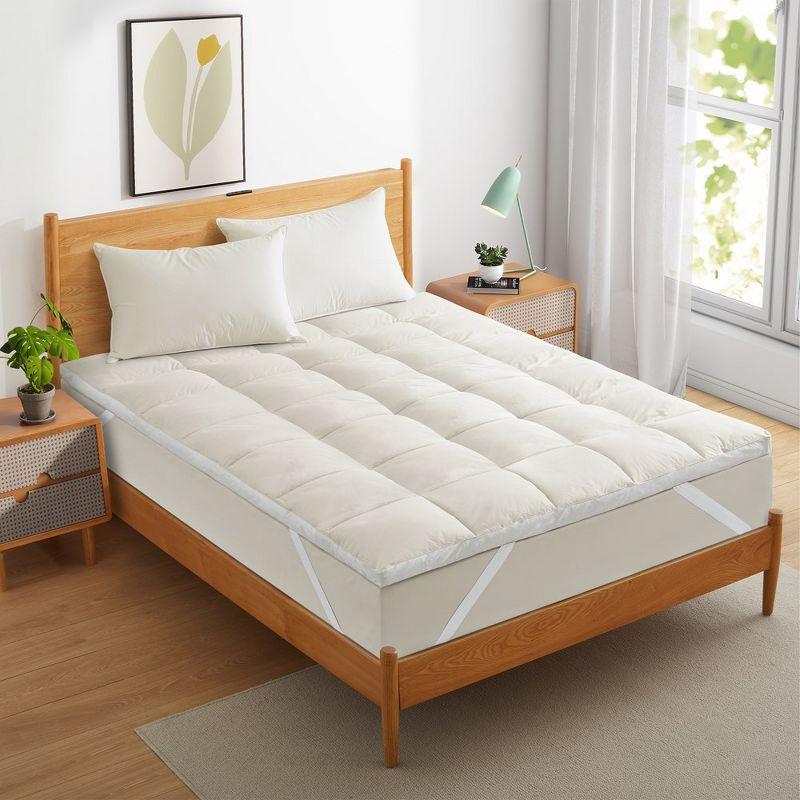 Queen Size Organic Cotton Goose Featherbed Mattress Topper