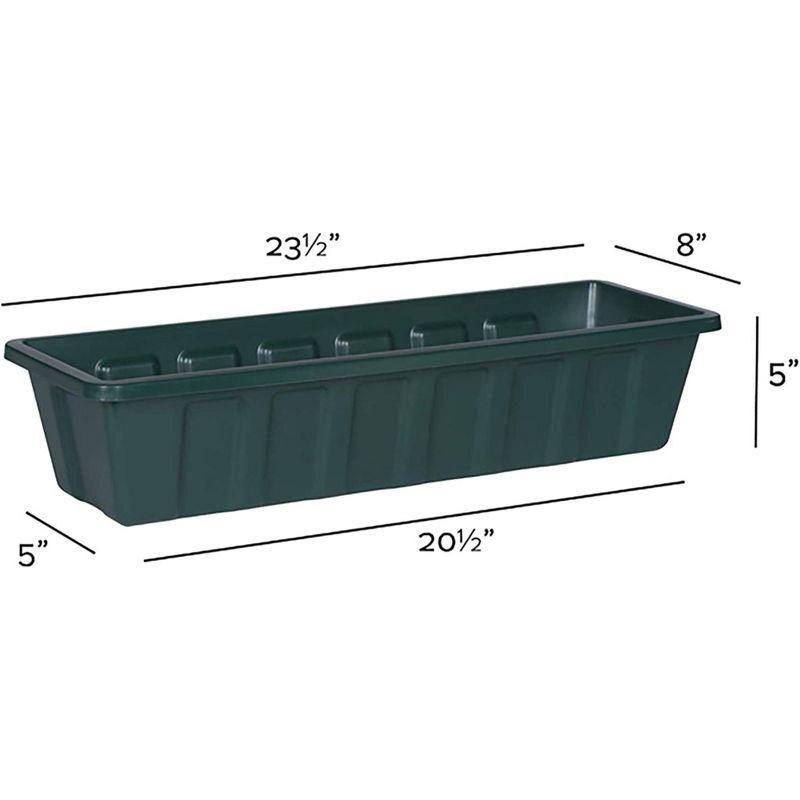 Novelty Poly-Pro Plastic Indoor/Outdoor Liner/Planter Flower Box, Green, 24 inch