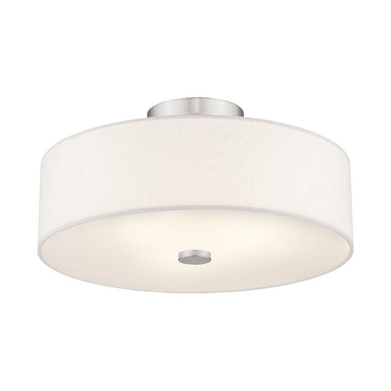 Livex Lighting Meridian 3 - Light Semi-Flush Mount in  Brushed Nickel