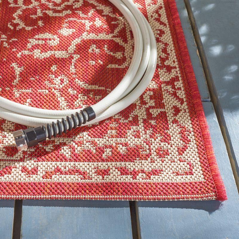 Beach House BHS180 POWER LOOMED Indoor/Outdoor Runner Rug - Red/Creme - 2'2"x6' - Safavieh