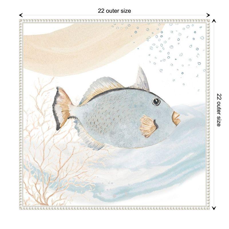 Amanti Art Ocean Oasis Waves Blue Fish by Patricia Pinto Canvas Wall Art Print Framed 22 x 22-in.