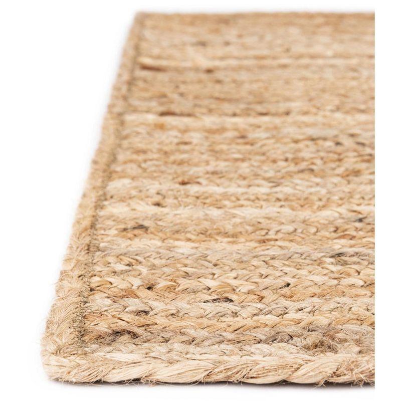 Unique Loom 4'x4' Braided Jute Dhaka Natural Indoor Area Rug