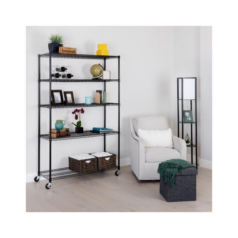 UltraDurable 48'' W x 18" D 5-Tier NSF-Certified Steel Shelving with Wheels