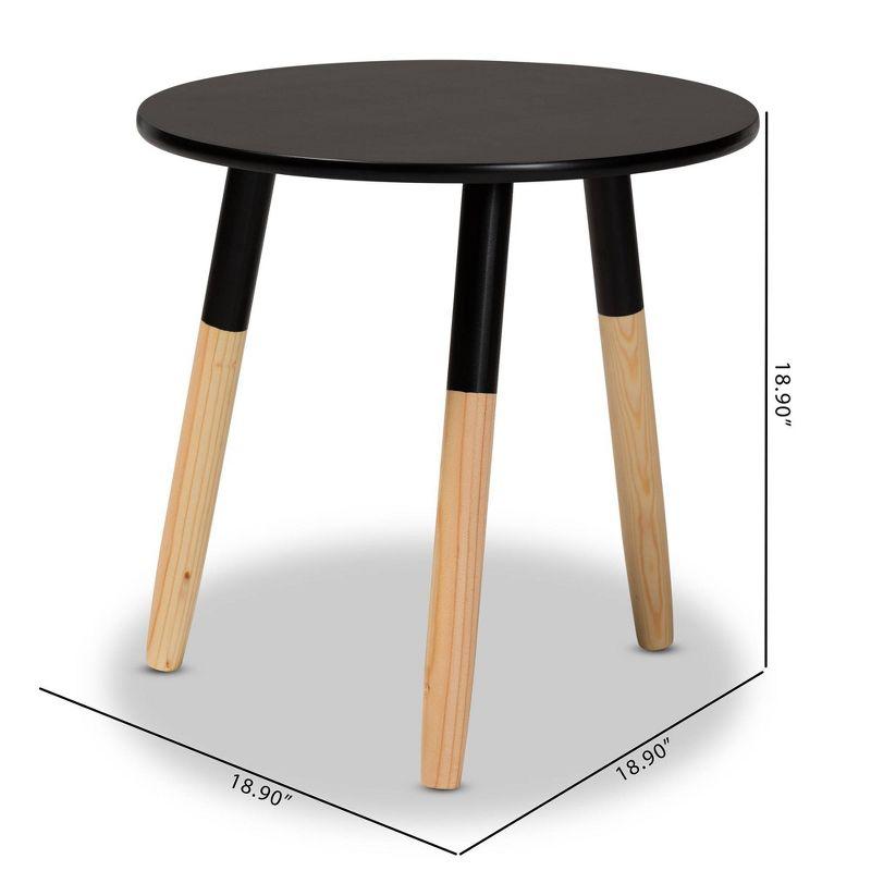 Obert Two-Tone Wood Coffee Table Black/Oak Brown - Baxton Studio: Modern, Sturdy, Angled Legs