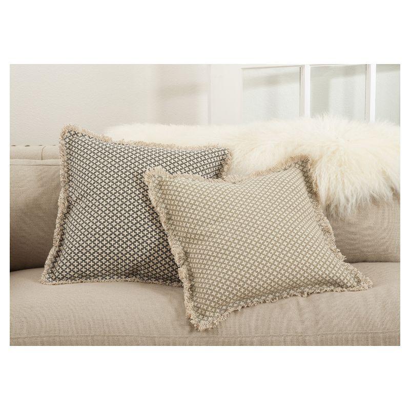 20"x20" Oversize Corinth Moroccan Tile Design Square Throw Pillow Beige - Saro Lifestyle