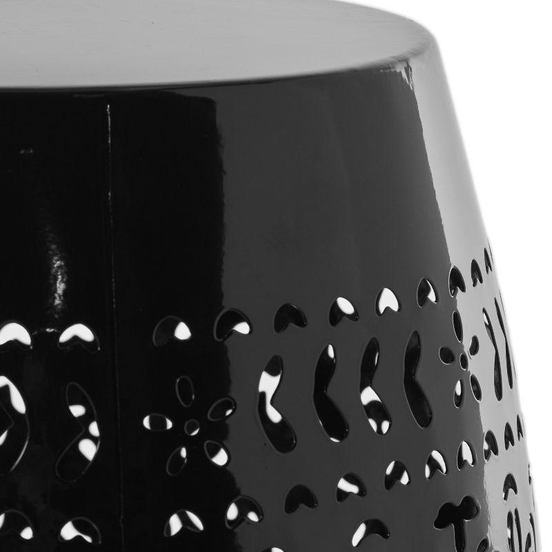 Christopher Knight Home Ruby Indoor/Outdoor Iron Lace Cut 12 Inch Side Table, Black
