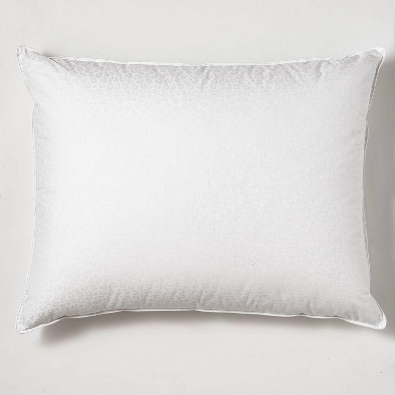 White Down Leopard Jacquard Medium Support Pillow 600 Fill Power